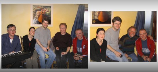 with Paul Brady (left) and Mike Harding (right), Clifden, March 2004